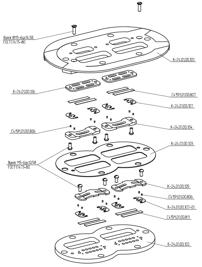 Доска клапанная верхняя К24.01.00.101 Бежецкий завод АСО