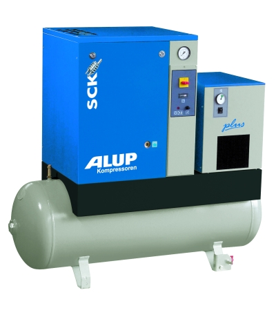 Винтовой компрессор ALUP SCK 9-8-270/380 на ресивере c осушителем